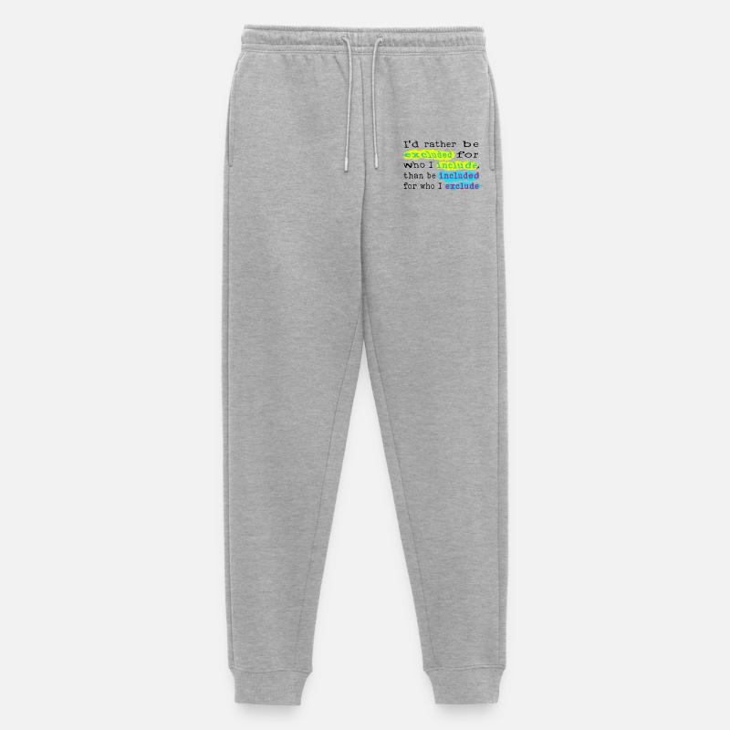 Include, don't exclude! - Männer Premium Bio Jogginghose - Grau meliert