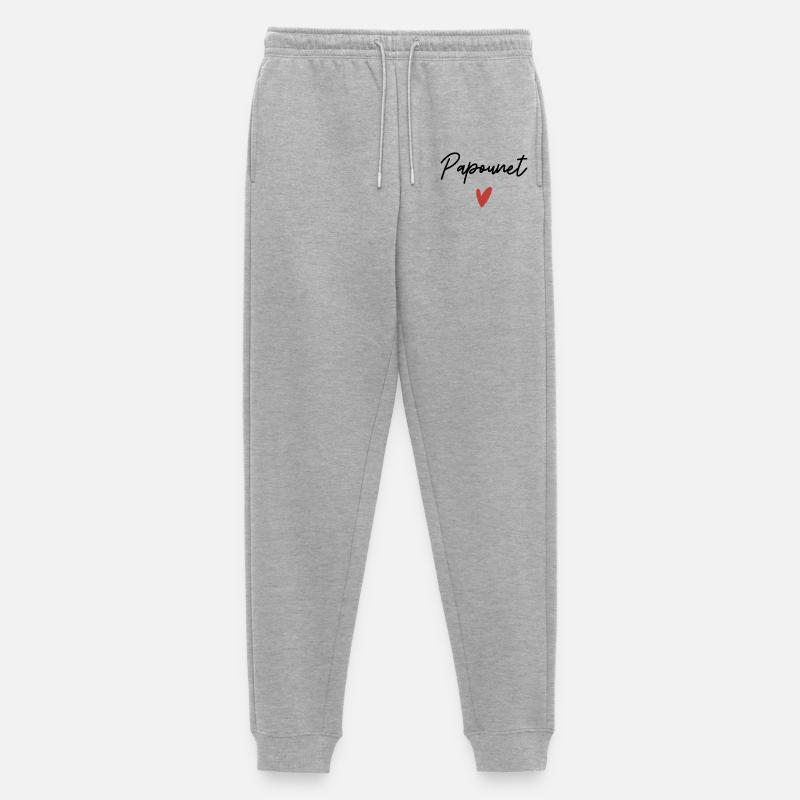 Papa Herz Geschenkidee - Männer Premium Bio Jogginghose - Grau meliert