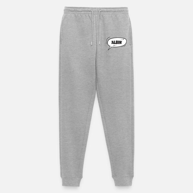 Albin - Männer Premium Bio Jogginghose - Grau meliert