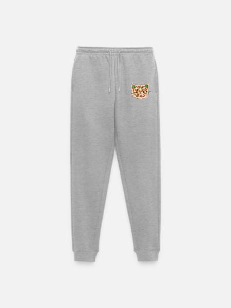 Pizza Katze - Männer Premium Bio Jogginghose - Grau meliert