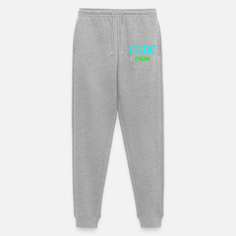 Pixel Code Freak Neon Tee - Männer Premium Bio Jogginghose - Grau meliert