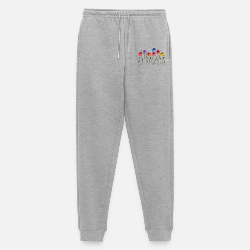 Blumen - Männer Premium Bio Jogginghose - Grau meliert
