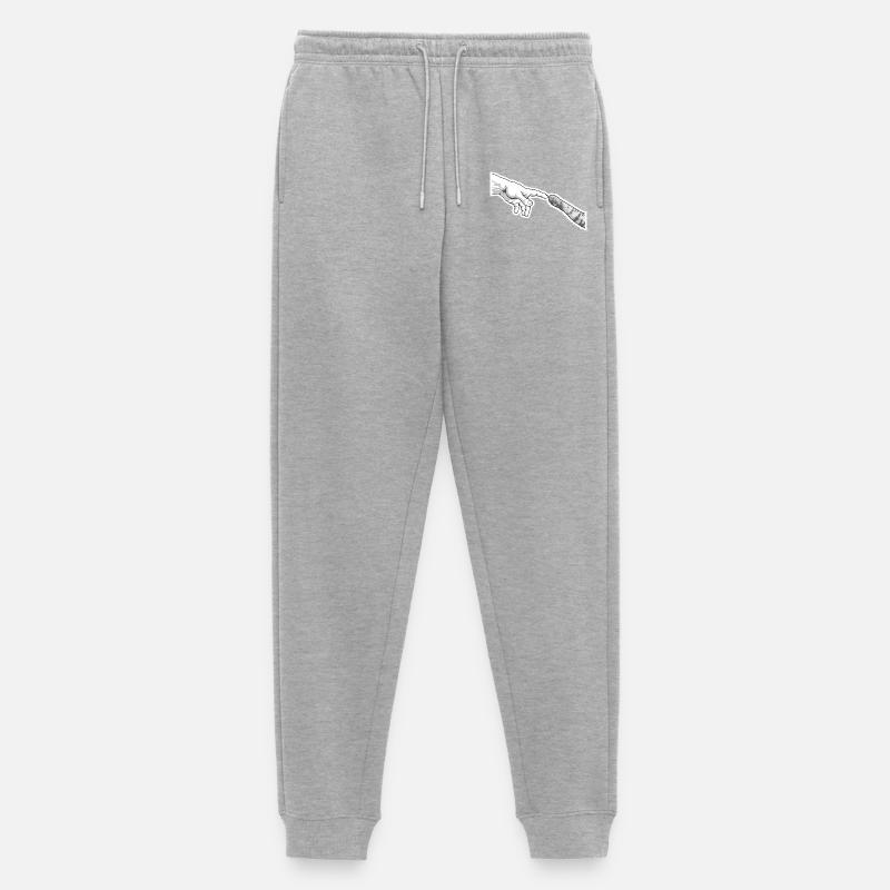 Berührung der Schöpfung - Männer Premium Bio Jogginghose - Grau meliert