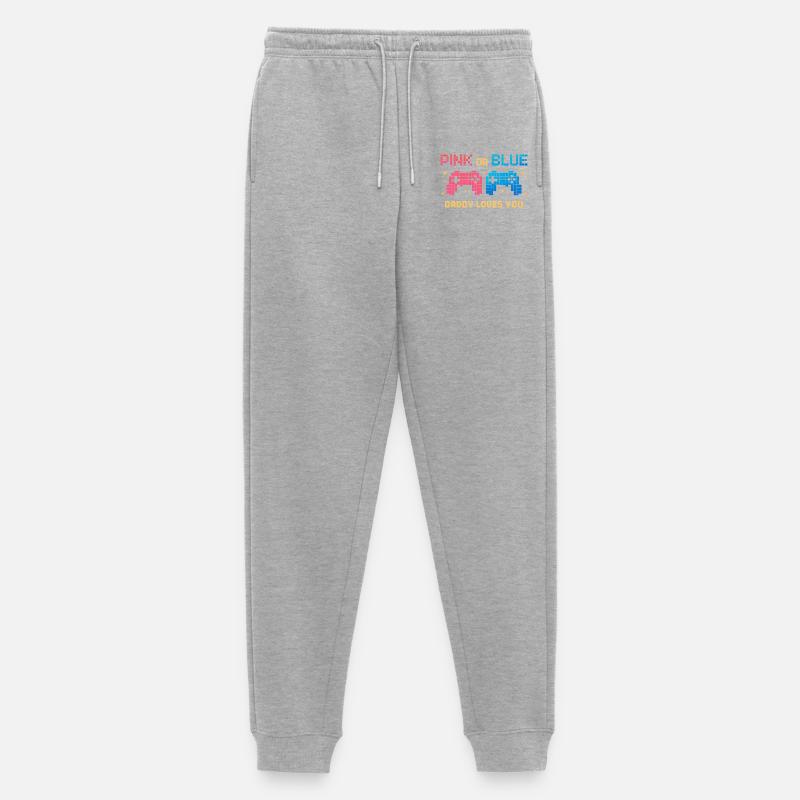 Pink or Blue Pixel Controller - Männer Premium Bio Jogginghose - Grau meliert