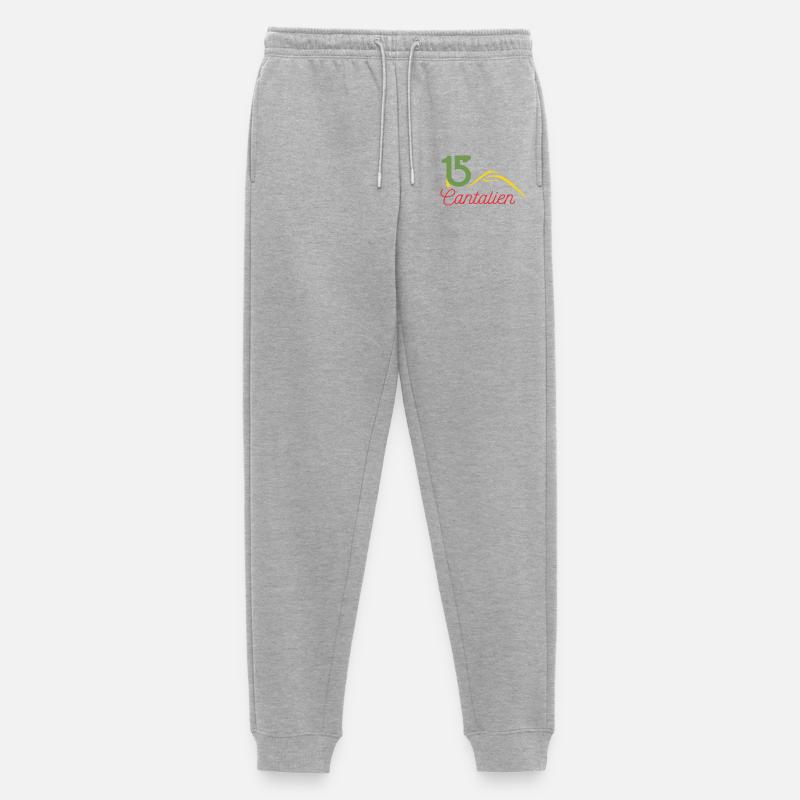 Cantal 15 Logo - Männer Premium Bio Jogginghose - Grau meliert