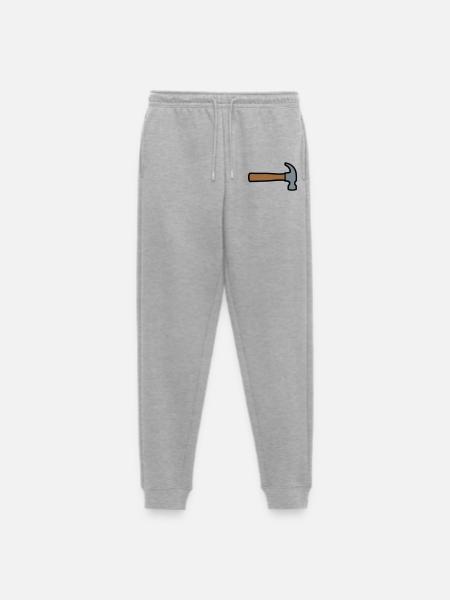 Carpenter's Hammer Tool Icon - Men's Premium Organic Joggers - heather grey