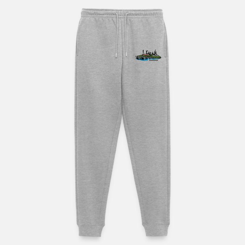 Varsavia - Pantaloni da jogging ecologici premium da uomo - grigio melange