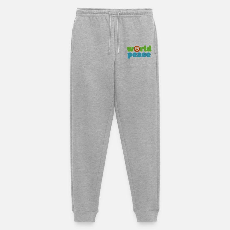 Weltfrieden - Farbe - Männer Premium Bio Jogginghose - Grau meliert