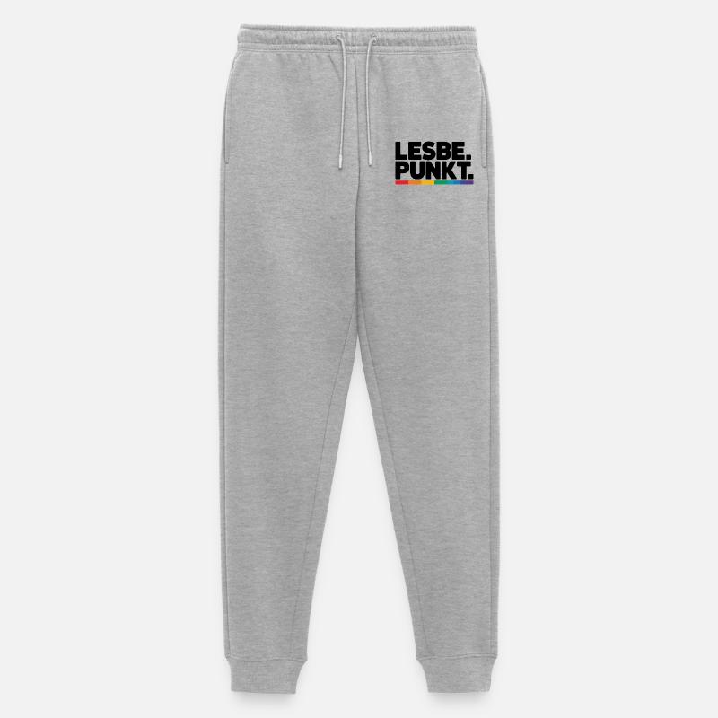 Lesbian Point Orgoglio Lesbico Orgoglioso che dice LGBT CSD - Pantaloni da jogging ecologici premium da uomo - grigio melange
