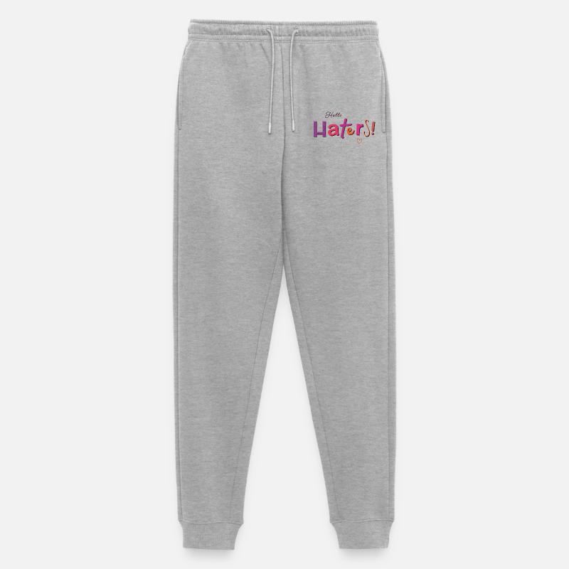 Hello Haters! Cooler Spruch - Männer Premium Bio Jogginghose - Grau meliert