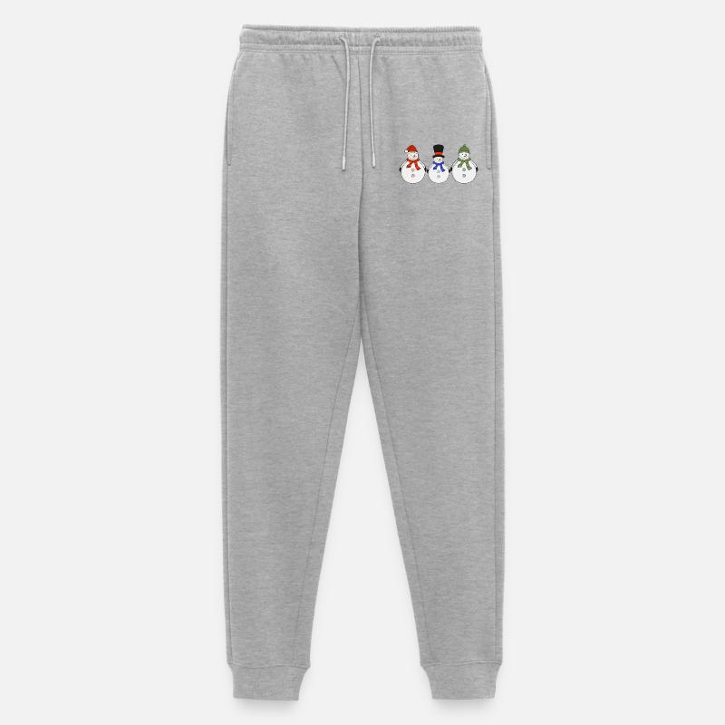 Schneemänner Der Winter ist da - Männer Premium Bio Jogginghose - Grau meliert