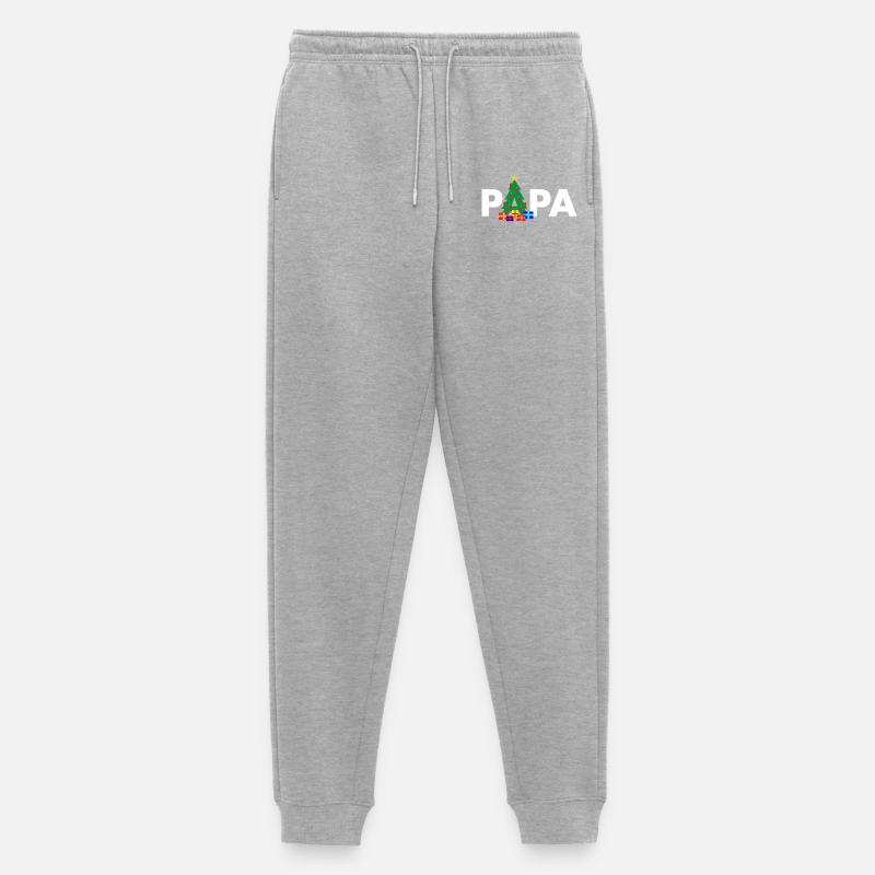 Papa Weihnachtsbaum - Männer Premium Bio Jogginghose - Grau meliert