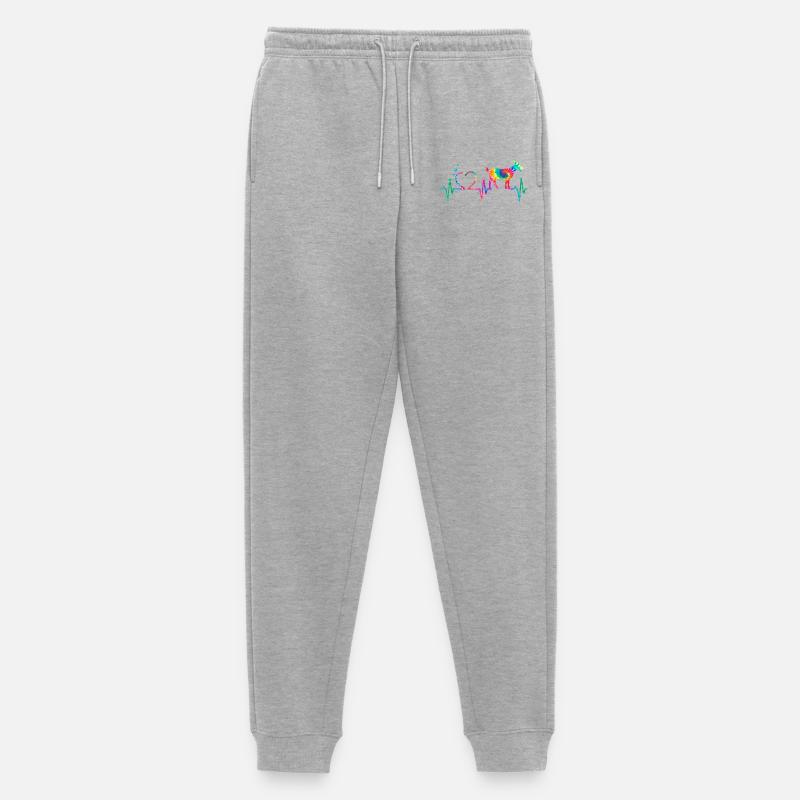 Regenbogenherzziege - Männer Premium Bio Jogginghose - Grau meliert