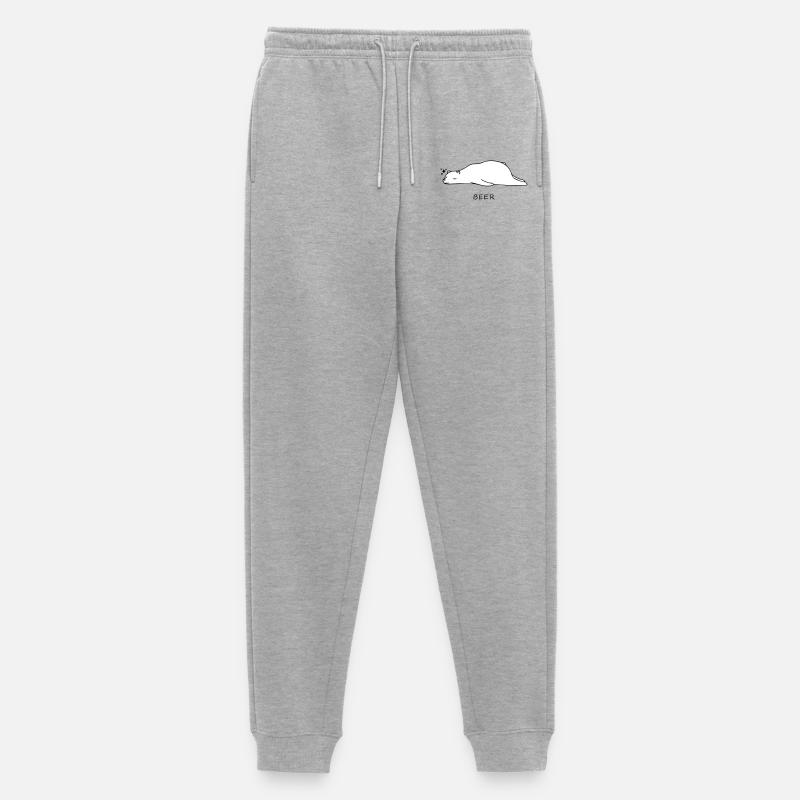 Lustiger Bär - Männer Premium Bio Jogginghose - Grau meliert