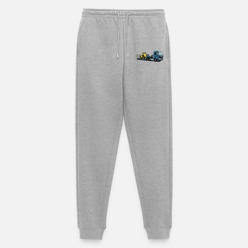 Tieflader mit Bagger - Männer Premium Bio Jogginghose - Grau meliert
