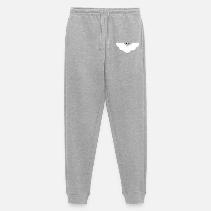 Kuschelige Wolken-Gesicht - Männer Premium Bio Jogginghose - Grau meliert
