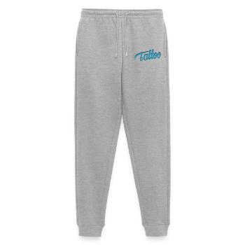 Écriture de tatouage en sarcelle-ci - Pantalon de jogging Premium bio Homme - gris chiné - Devant - Thijin (182cm)