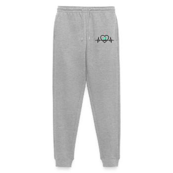 Herz Segeln – Leidenschaft Boot - Männer Premium Bio Jogginghose - Grau meliert - Vorne - Thijin (182cm)