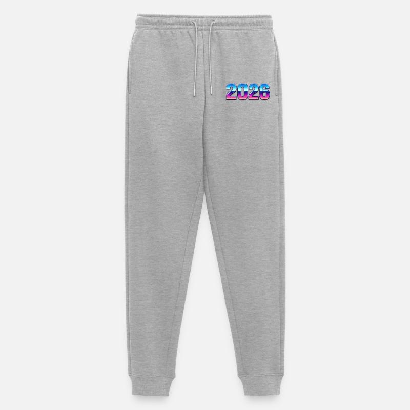 Neon 2026 Design mit Farbverlauf - Männer Premium Bio Jogginghose - Grau meliert