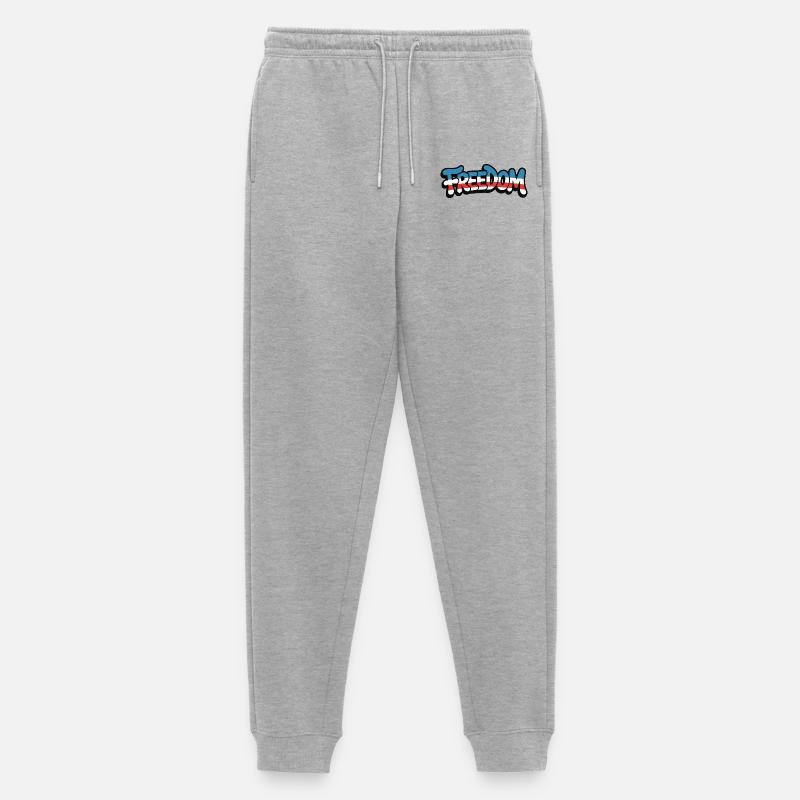Freedom Typografie Statement Design - Männer Premium Bio Jogginghose - Grau meliert