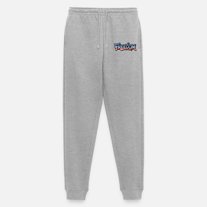 Freedom Typografie Statement Design - Männer Premium Bio Jogginghose - Grau meliert