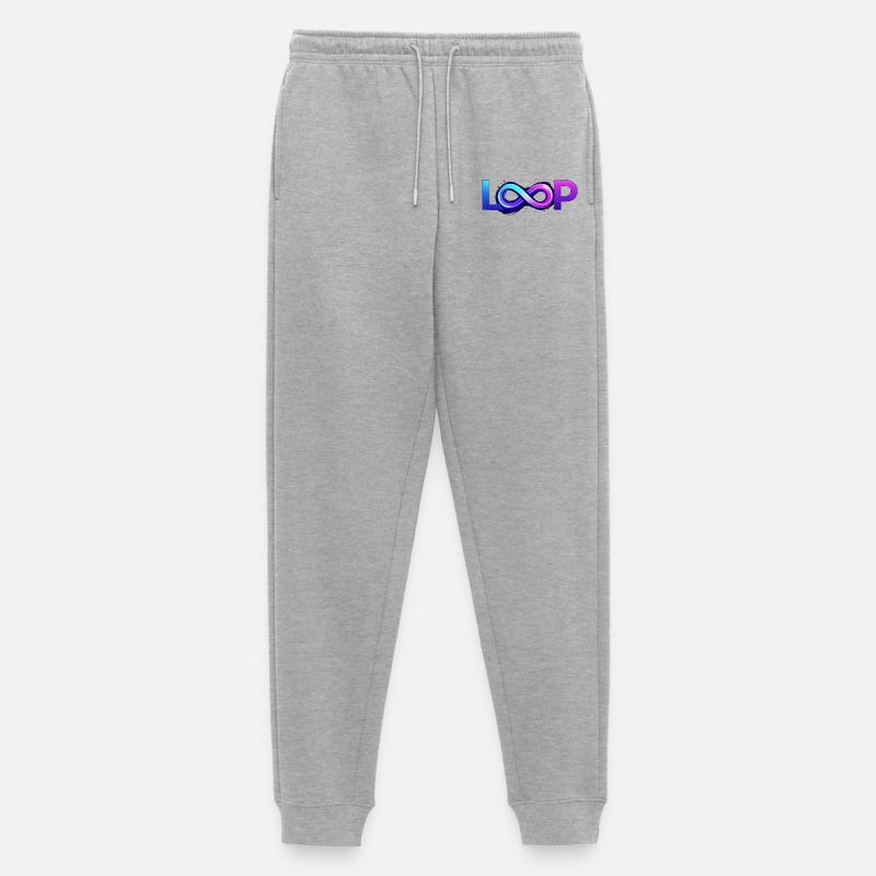 Neon Loop Unendlichkeit - Männer Premium Bio Jogginghose - Grau meliert