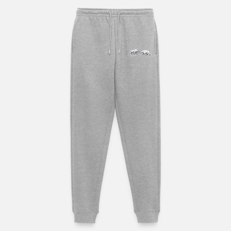 Bull & Bear: Borsa Valori Geometrica a Basso Poligono - Pantaloni da jogging ecologici premium da uomo - grigio melange