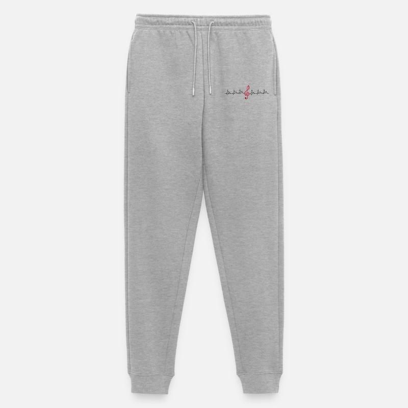 Leuchtender Violinschlüssel - Männer Premium Bio Jogginghose - Grau meliert
