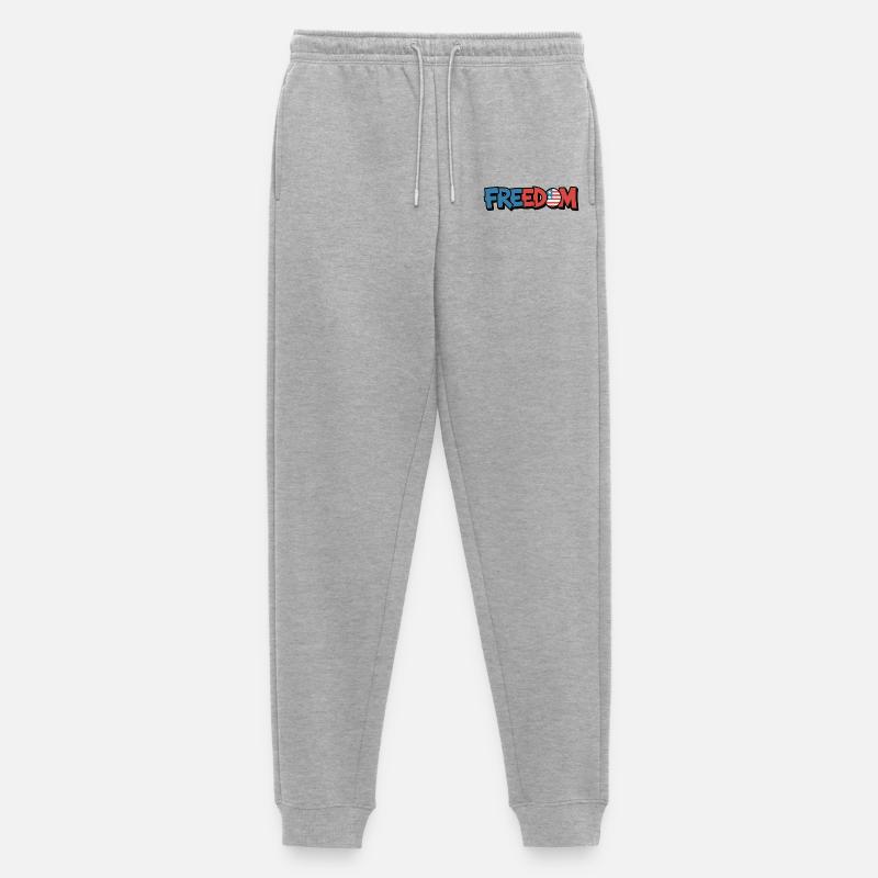 Freedom Typografie Statement Design - Männer Premium Bio Jogginghose - Grau meliert