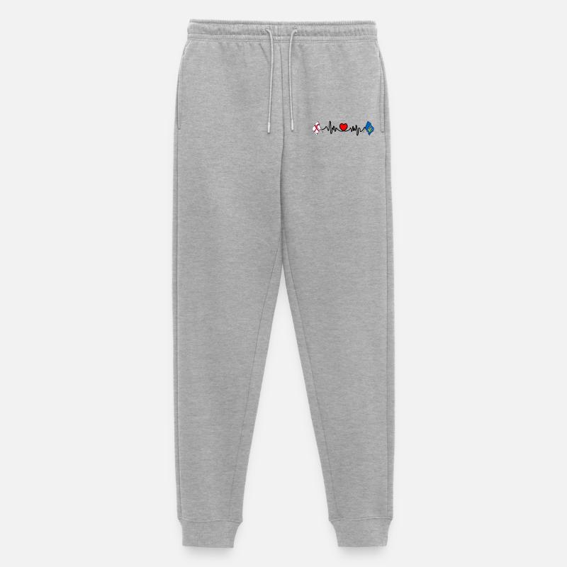 Suffolk & England Herzschlag - Männer Premium Bio Jogginghose - Grau meliert
