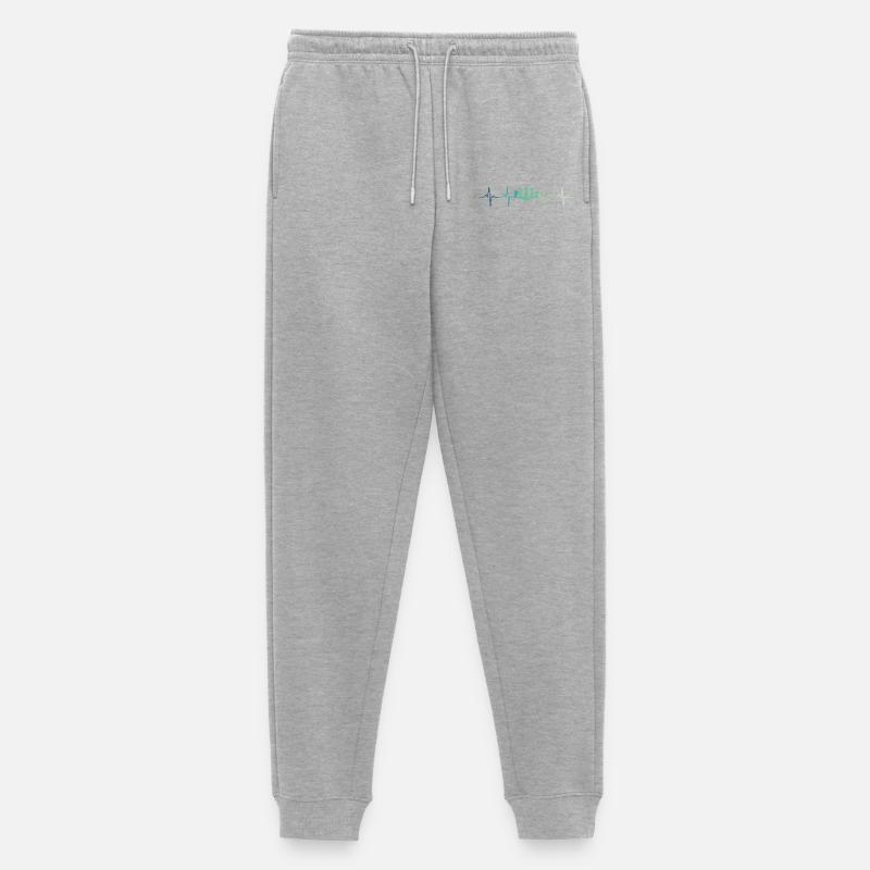 Chess Heartbeat Schachsets - Männer Premium Bio Jogginghose - Grau meliert