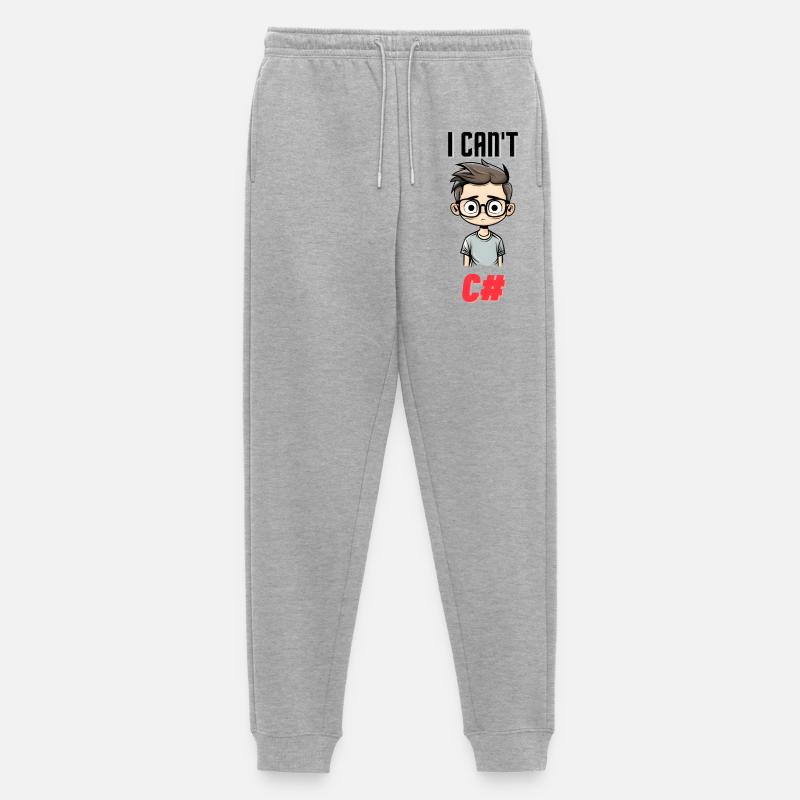 I can't C# - Männer Premium Bio Jogginghose - Grau meliert