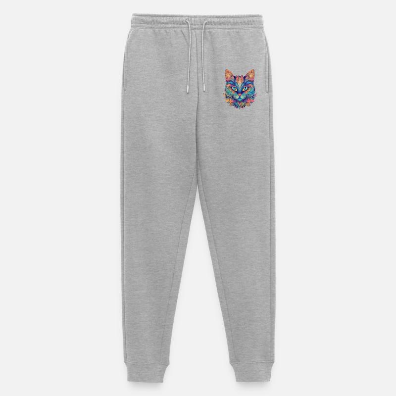 Abstrakten Katze - Männer Premium Bio Jogginghose - Grau meliert
