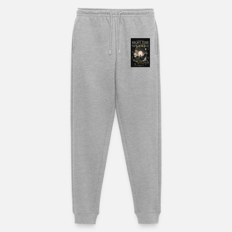 Right Time Neue Energie - Männer Premium Bio Jogginghose - Grau meliert
