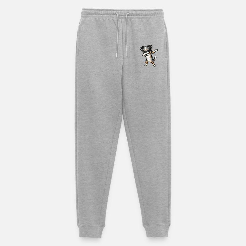 Dabbing Australian Shepherd - Männer Premium Bio Jogginghose - Grau meliert