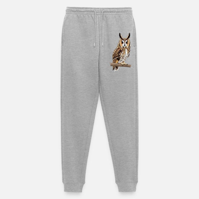 Waldohreule Eule Asio Otus - Männer Premium Bio Jogginghose - Grau meliert