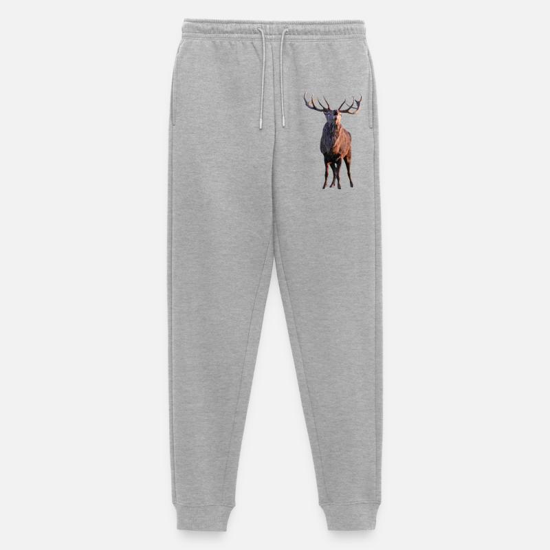 Röhrender Hirsch - Männer Premium Bio Jogginghose - Grau meliert