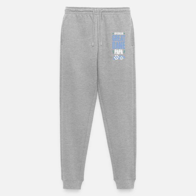 great dane hunde papa - Männer Premium Bio Jogginghose - Grau meliert