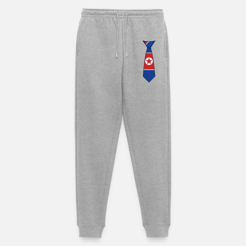 North Korea Tie – Flaggendesign - Männer Premium Bio Jogginghose - Grau meliert