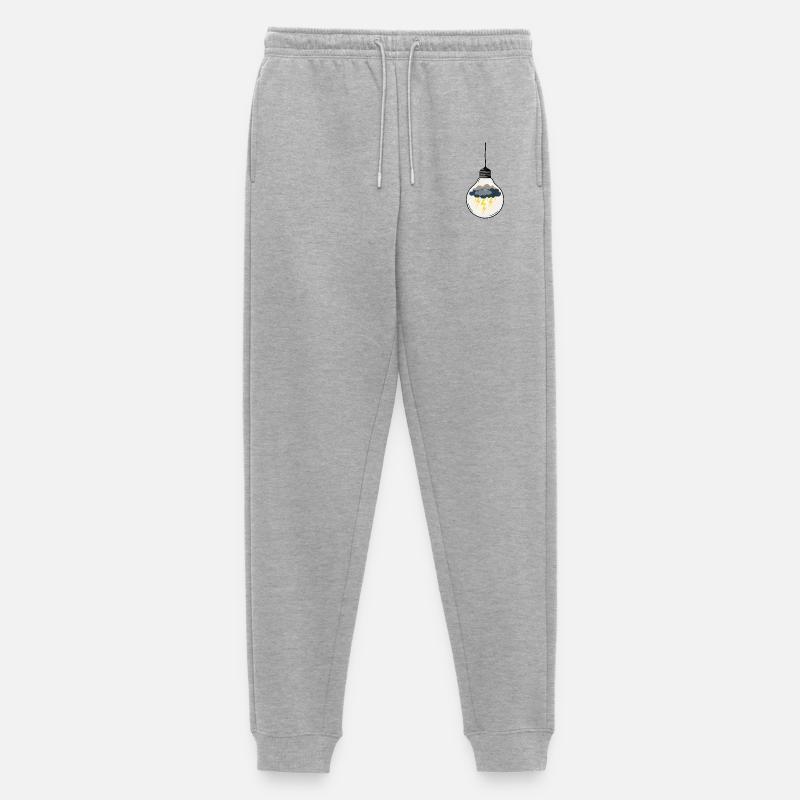 Stürmische Idee in der Glühbirne - Männer Premium Bio Jogginghose - Grau meliert