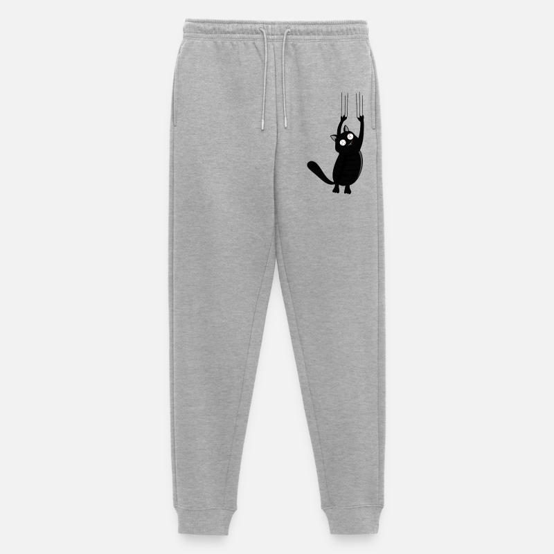 Panic Cat (Black Version) - Männer Premium Bio Jogginghose - Grau meliert