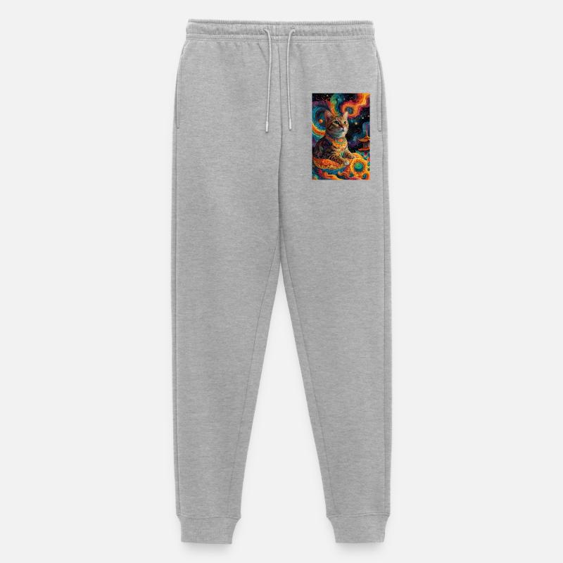 Buddha Cat - Männer Premium Bio Jogginghose - Grau meliert