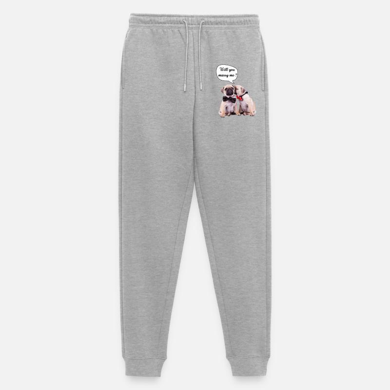 Willst du mich heiraten? - Männer Premium Bio Jogginghose - Grau meliert