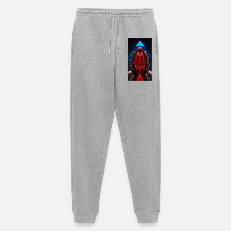 Roter Kristall RoboHände - Männer Premium Bio Jogginghose - Grau meliert