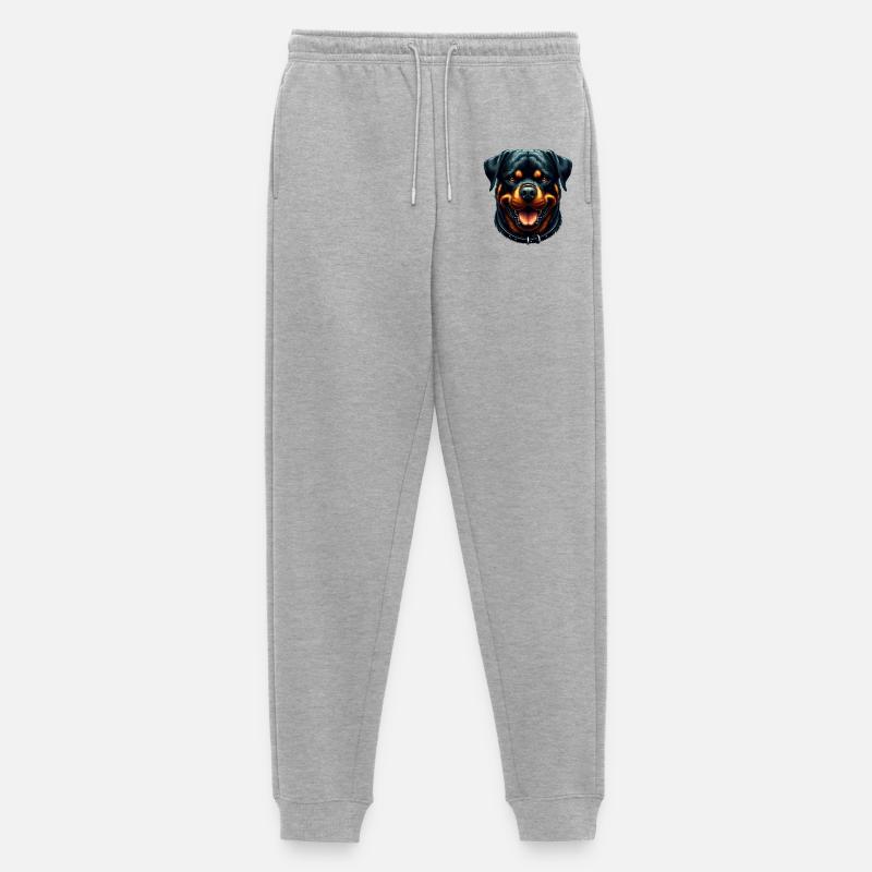 Ein friedlicher Rottweiler - Männer Premium Bio Jogginghose - Grau meliert