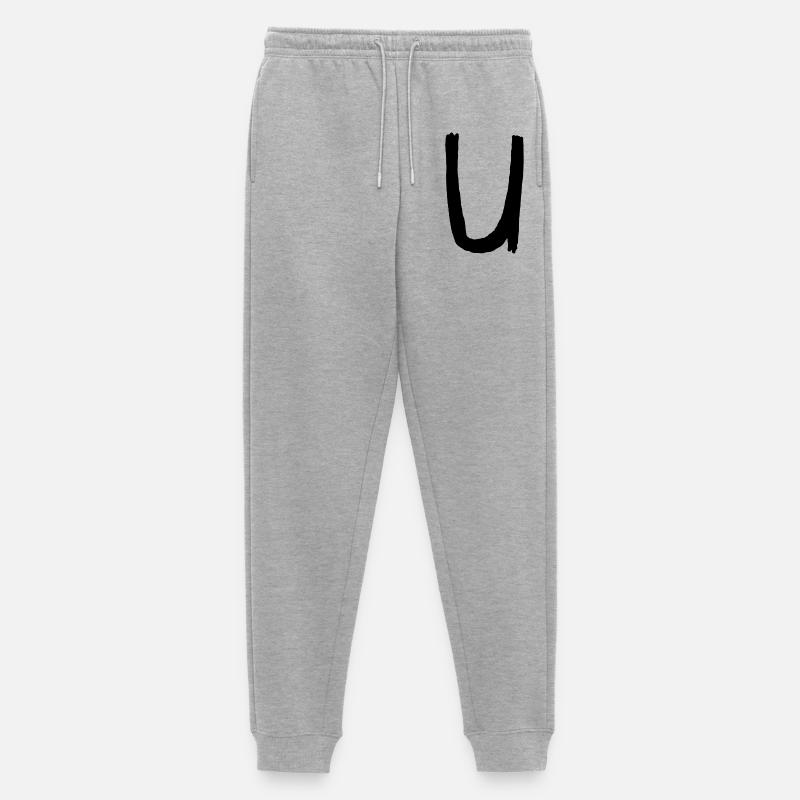 Buchstaben U - Männer Premium Bio Jogginghose - Grau meliert