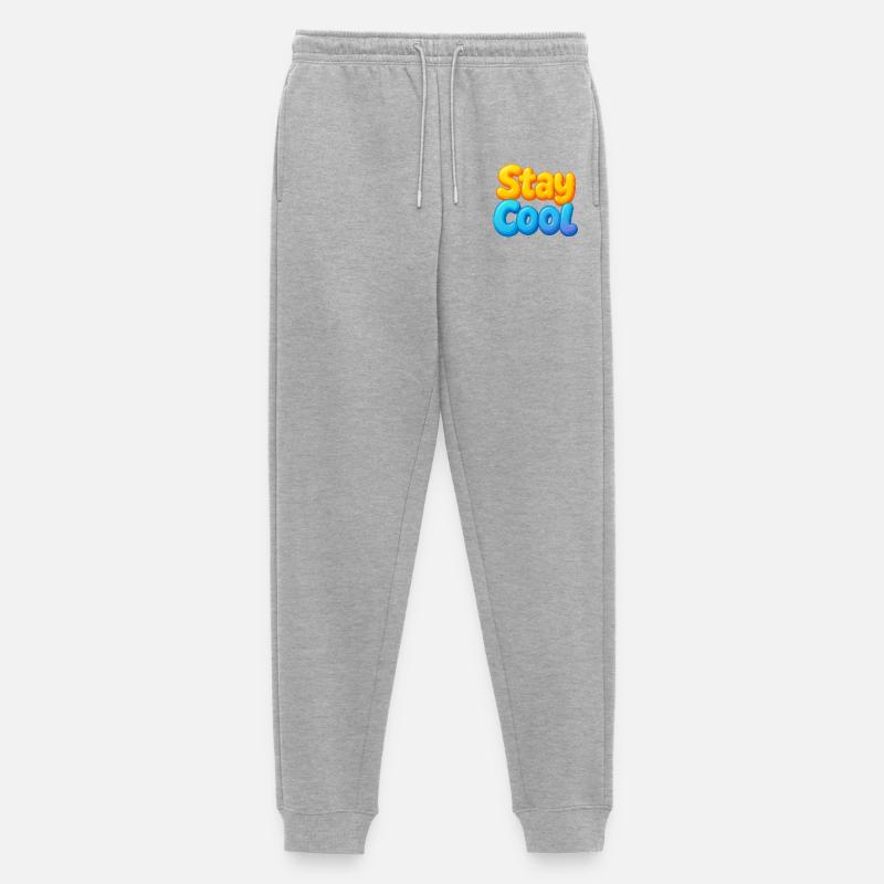 Bunte Wolken Spruch Design - Männer Premium Bio Jogginghose - Grau meliert