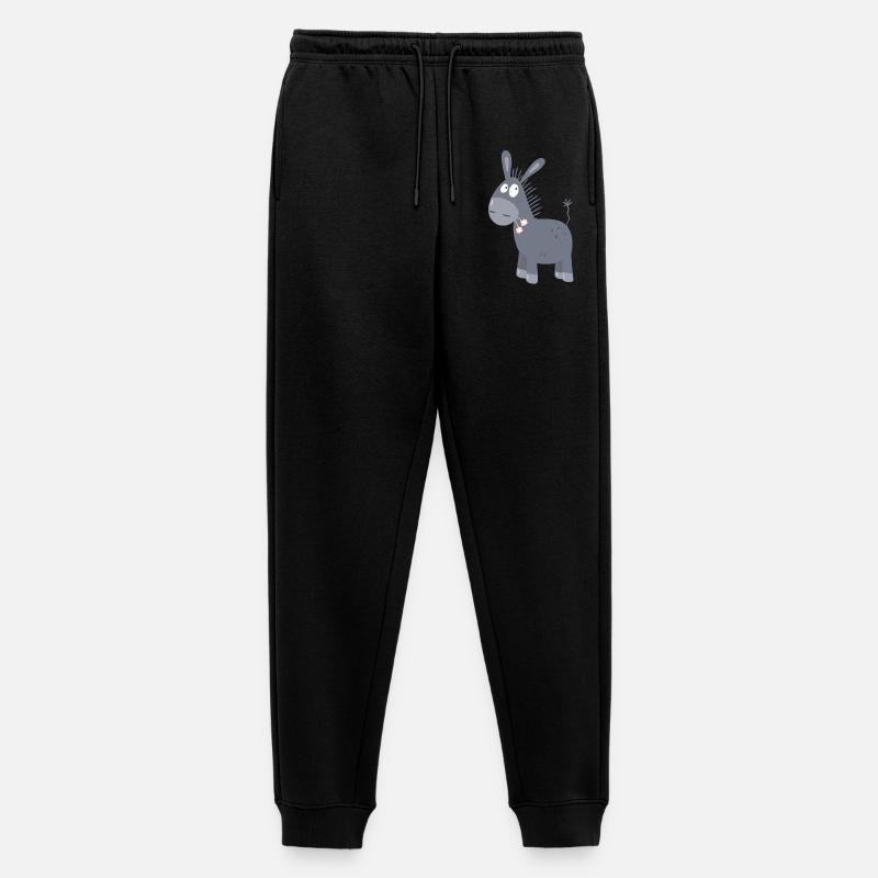Kleiner Esel Mit Blümchen I Muli Maultier Comic - Männer Premium Bio Jogginghose - Schwarz