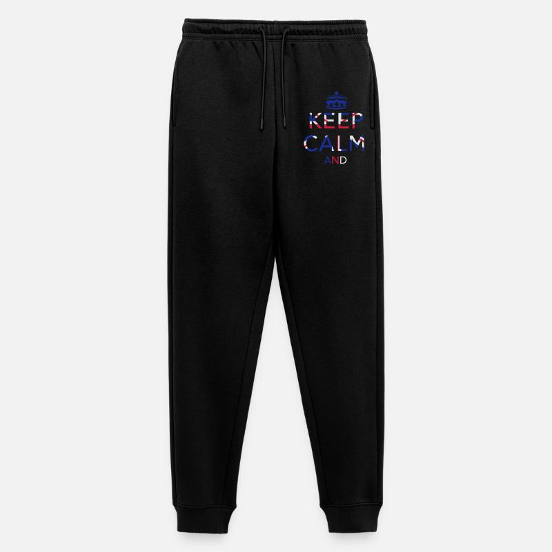 Keep calm... Union Jack - Männer Premium Bio Jogginghose - Schwarz