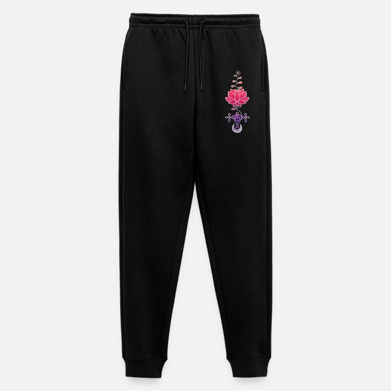 Ätherisches Lotusblütensymbol - Männer Premium Bio Jogginghose - Schwarz